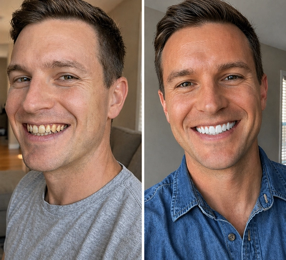 Verified user with a brighter, whiter smile after using SHIMMER