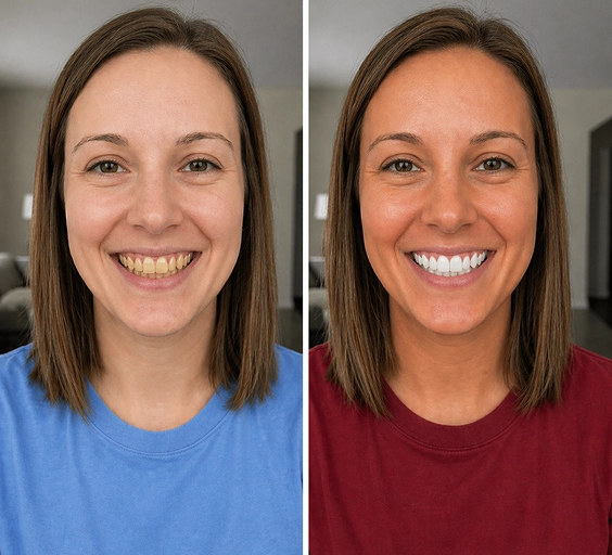 Verified user with a brighter, whiter smile after using SHIMMER