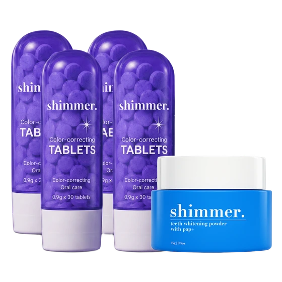 Buy 2 Get 2 Free - four SHIMMER tubes plus free whitening powder