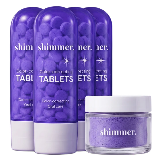 Buy 2 Get 2 Free - four SHIMMER tubes plus free whitening powder